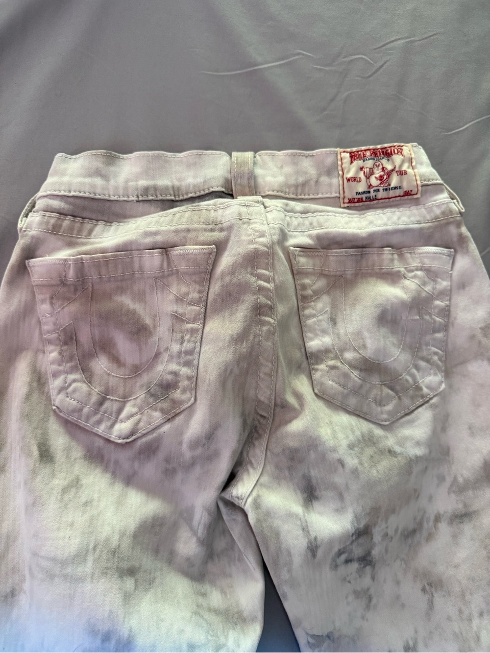 True Religion Halle Women’s White Marble Wash Skinny Jeans